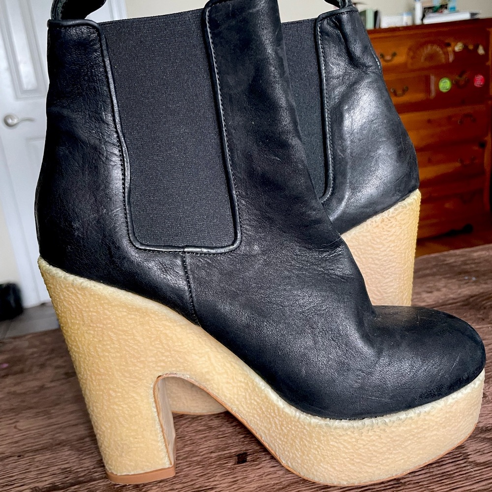 All saints leather high booties